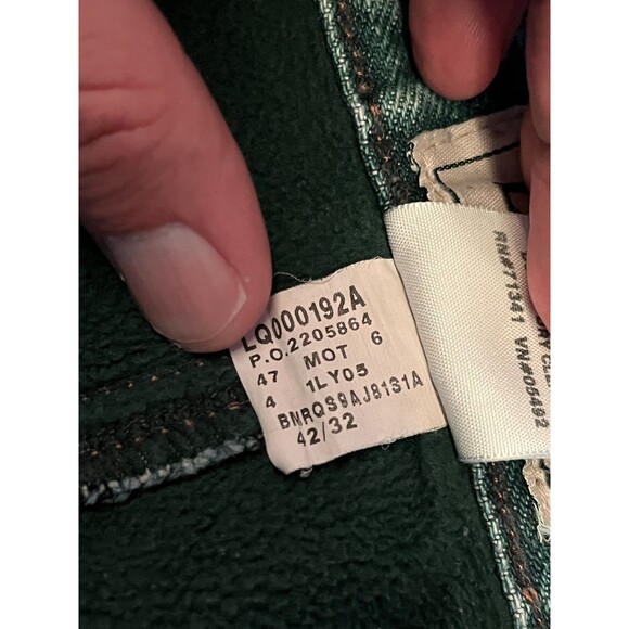 LL Bean Jeans Mens 42x32 Blue Classic Fit Fleece Lined Denim Pants Lined Winter - Picture 2 of 7